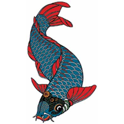 タトゥーシール　青い鯉(タトゥー・刺青シール)