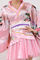 ＜Ｌｏｖｅ　Ｒｉｃｈ＞サテン和柄豪華花魁ミニ着物プリーツドレス　和柄　花魁　キャバドレス　（ピンク）